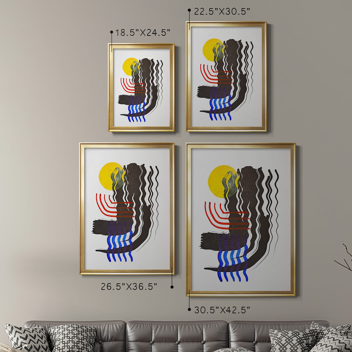 Shifting II - Modern Framed Canvas Print