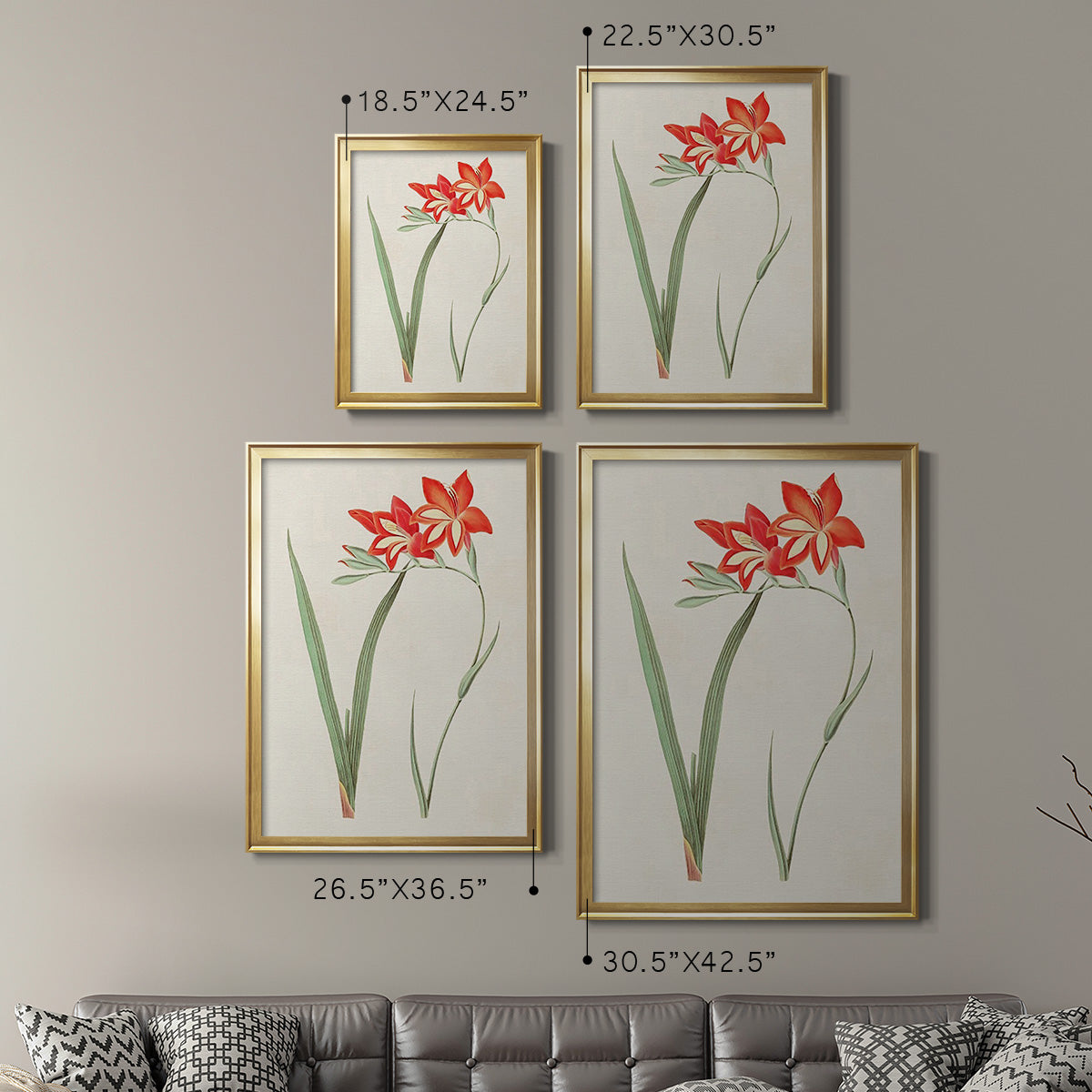 Flowers of the Seasons IV - Modern Framed Canvas Print