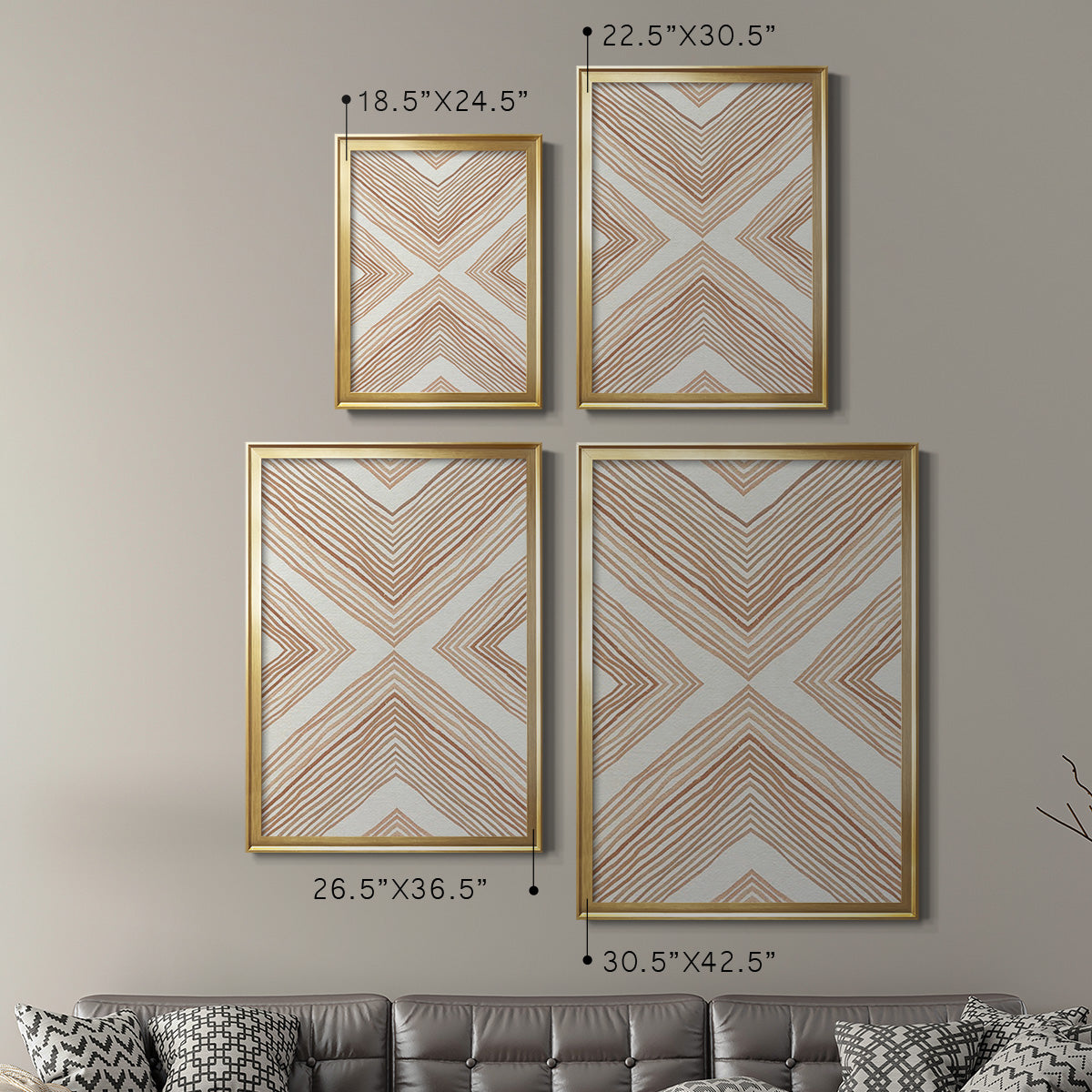Diametric Clementine II - Modern Framed Canvas Print
