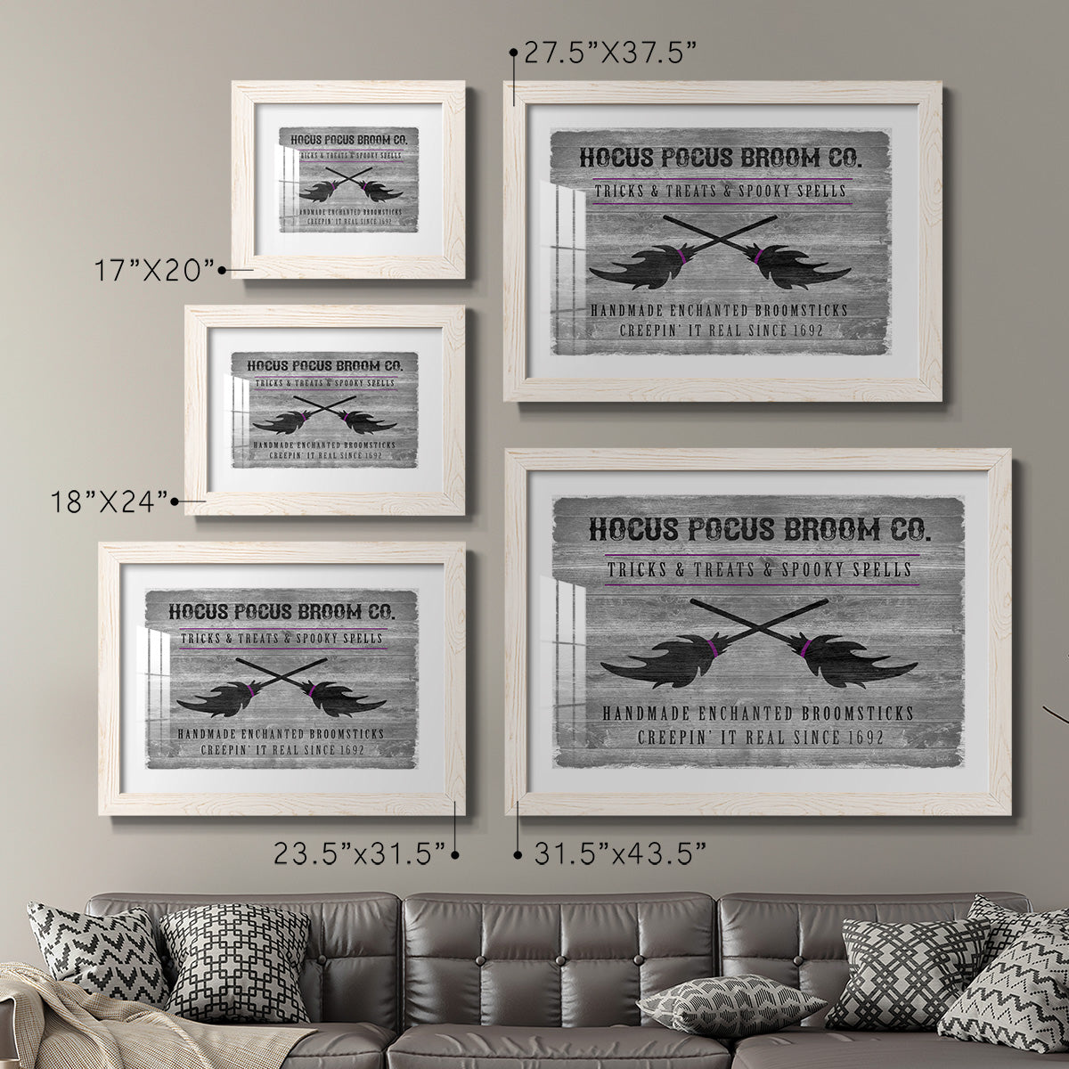 Hocus Pocus Broom Co. - Barnwood Framed Art Print