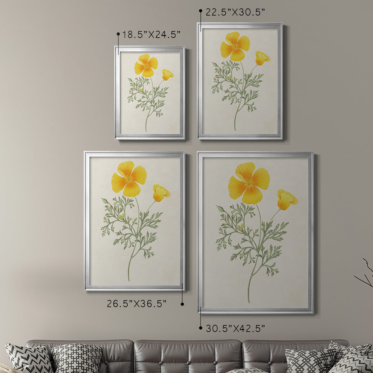 Flowers of the Seasons IX - Modern Framed Canvas Print