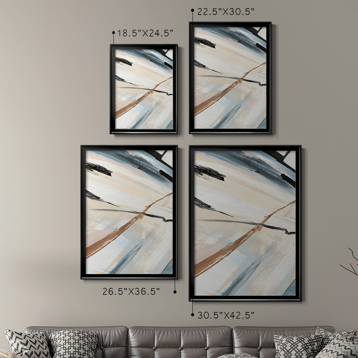 Dancing Wind Revisit II - Modern Framed Canvas Print