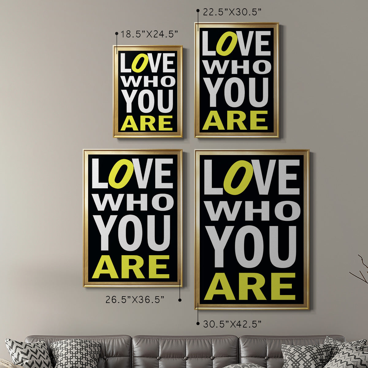 Love Who You Are - Modern Framed Canvas Print