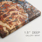 Canvas art print of swirling figures carried by wind among falling leaves in dynamic composition, highlighting texture and gallery-wrapped edges