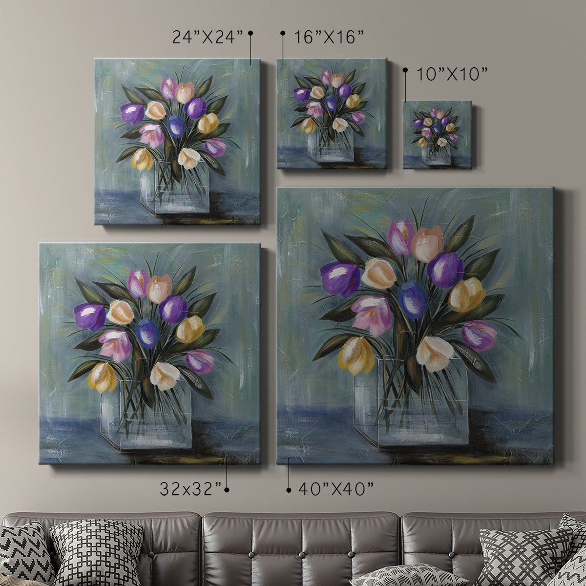 Mixed Pastel Bouquet II - Canvas Art Print