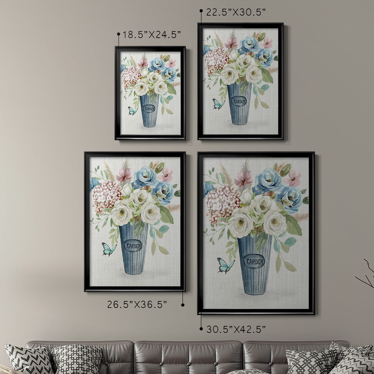 Garden Bouquet - Modern Framed Canvas Print