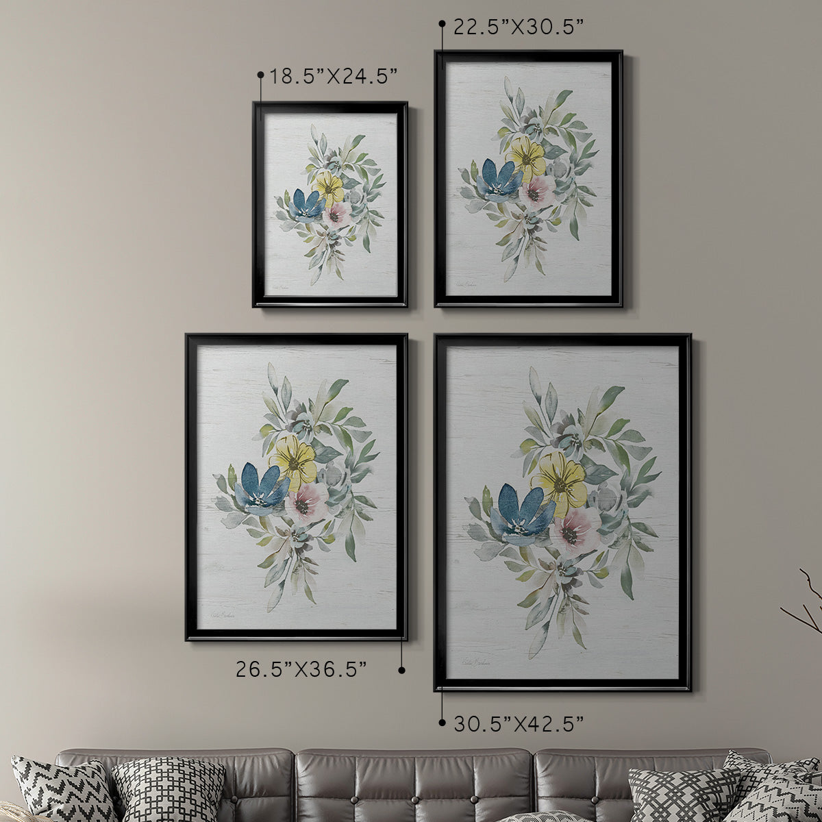 Spring Meadow Arrangement II - Modern Framed Canvas Print