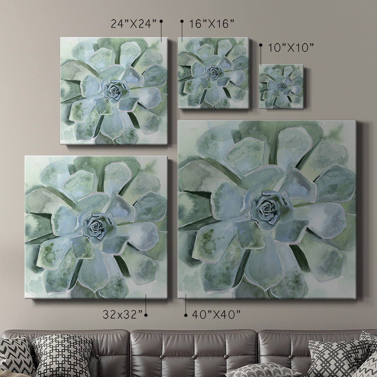 Verdant Succulent III-Premium Gallery Wrapped Canvas - Ready to Hang