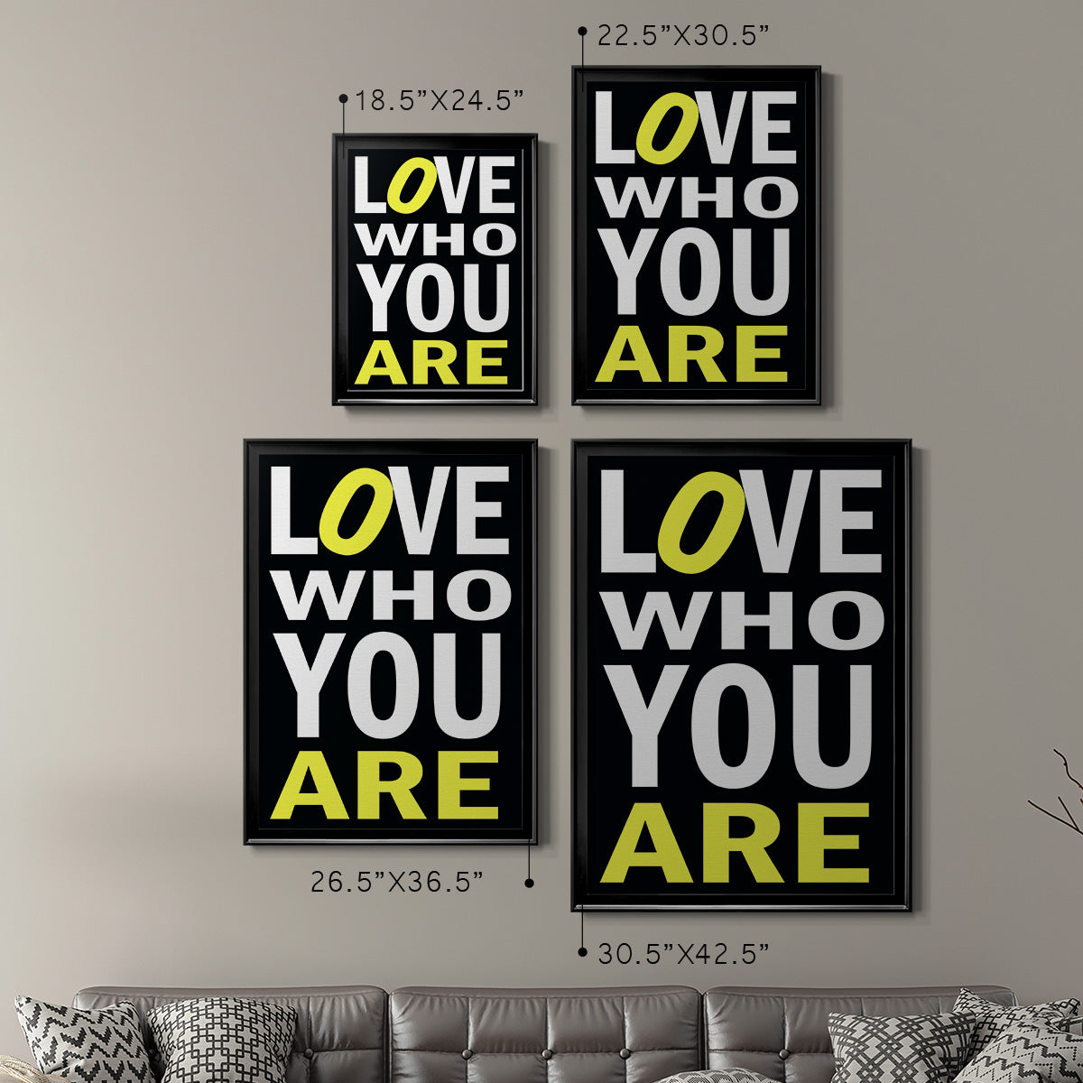 Love Who You Are - Modern Framed Canvas Print