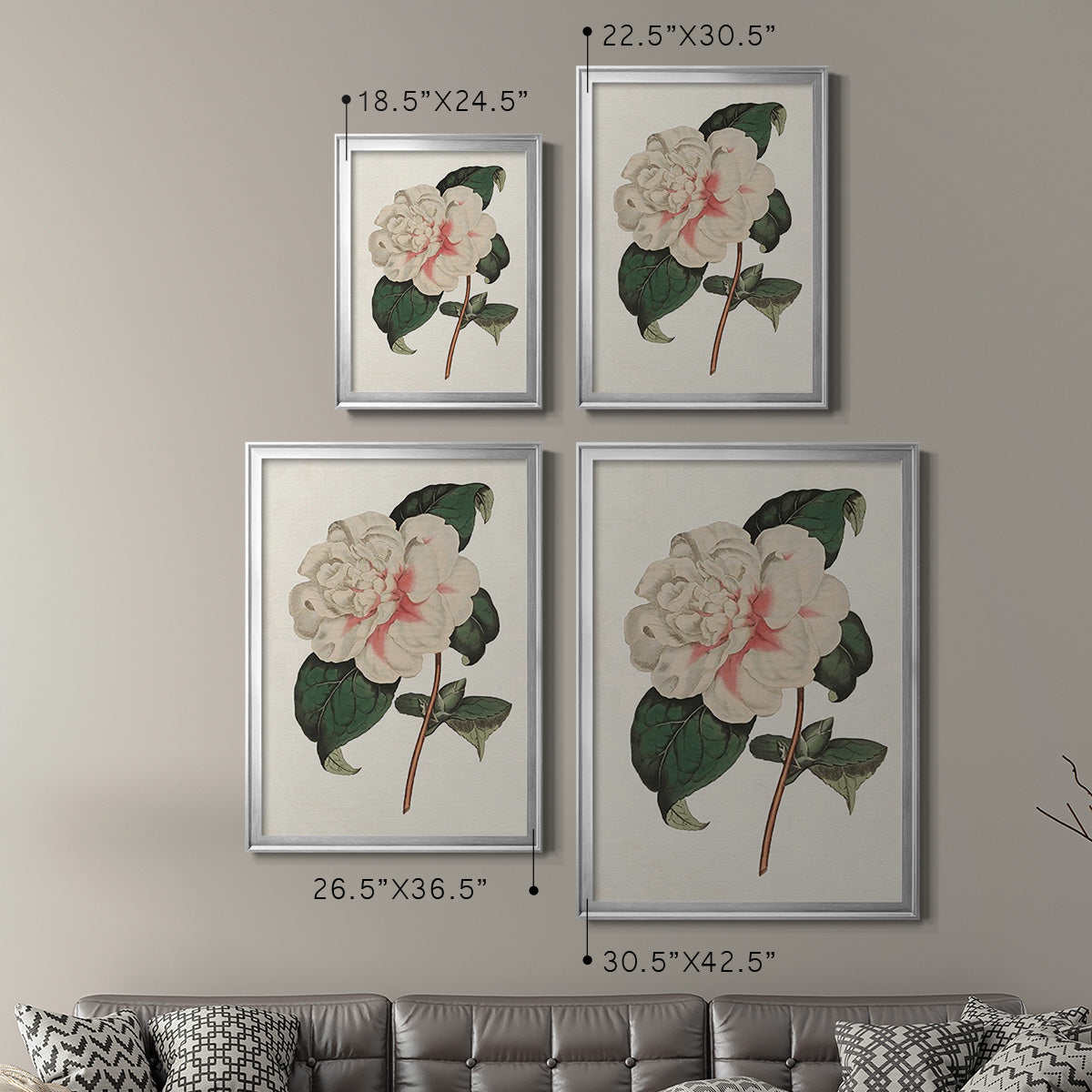 Pink Floral Mix VIII - Modern Framed Canvas Print