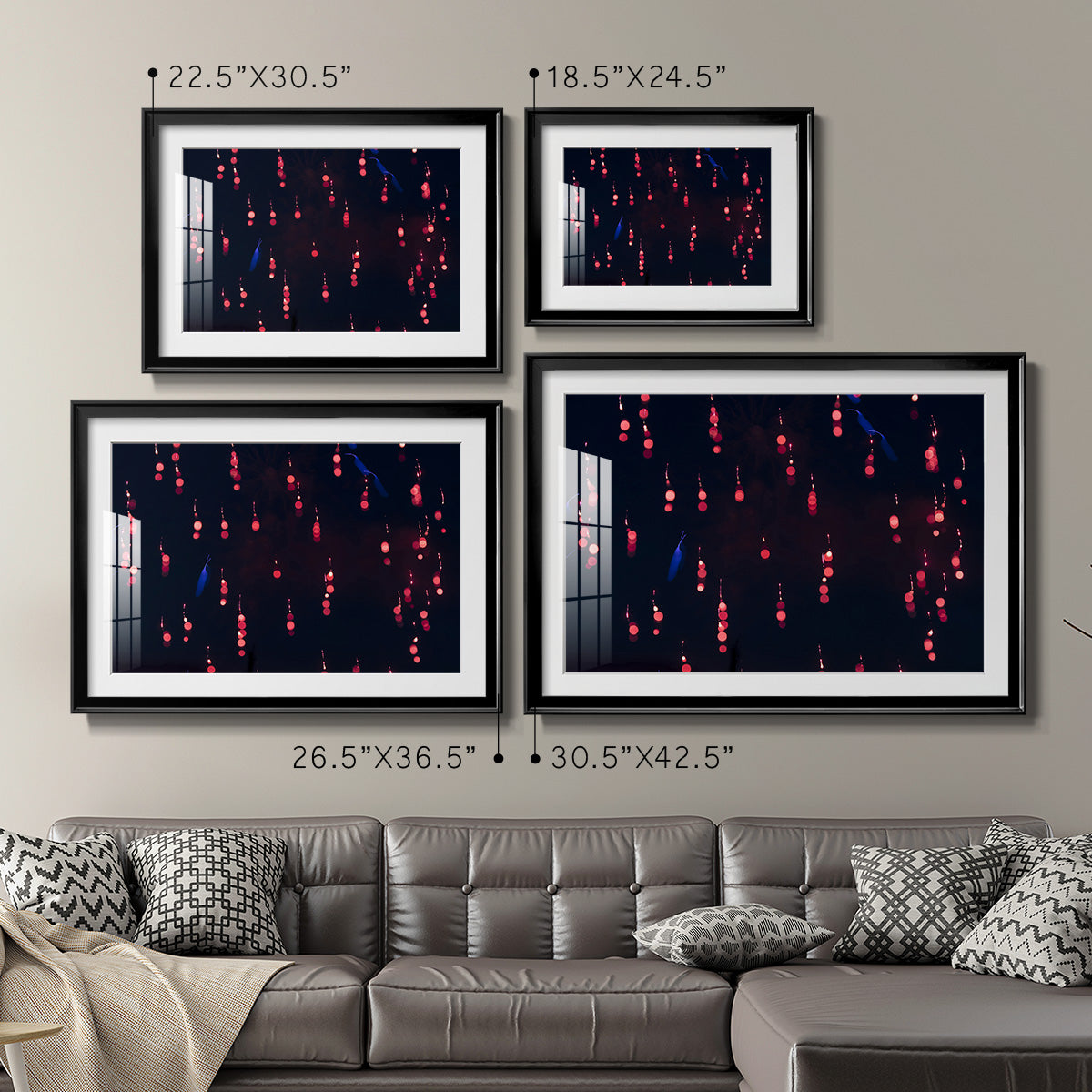 Crimson Constellation Premium Framed Print - Ready to Hang