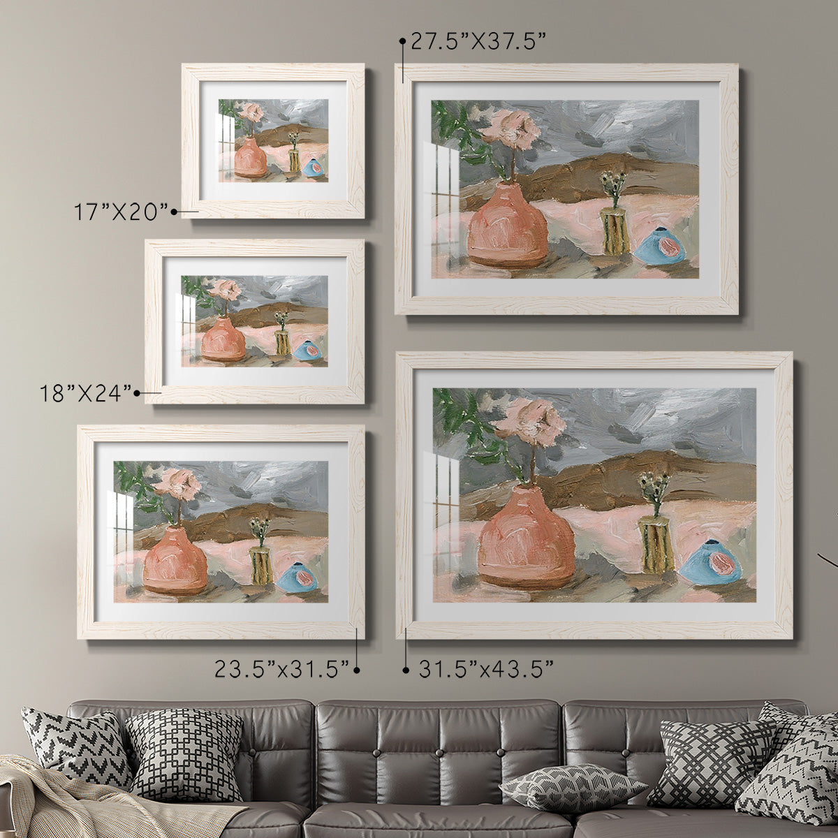 Vase of Pink Flowers I - Barnwood Framed Art Print