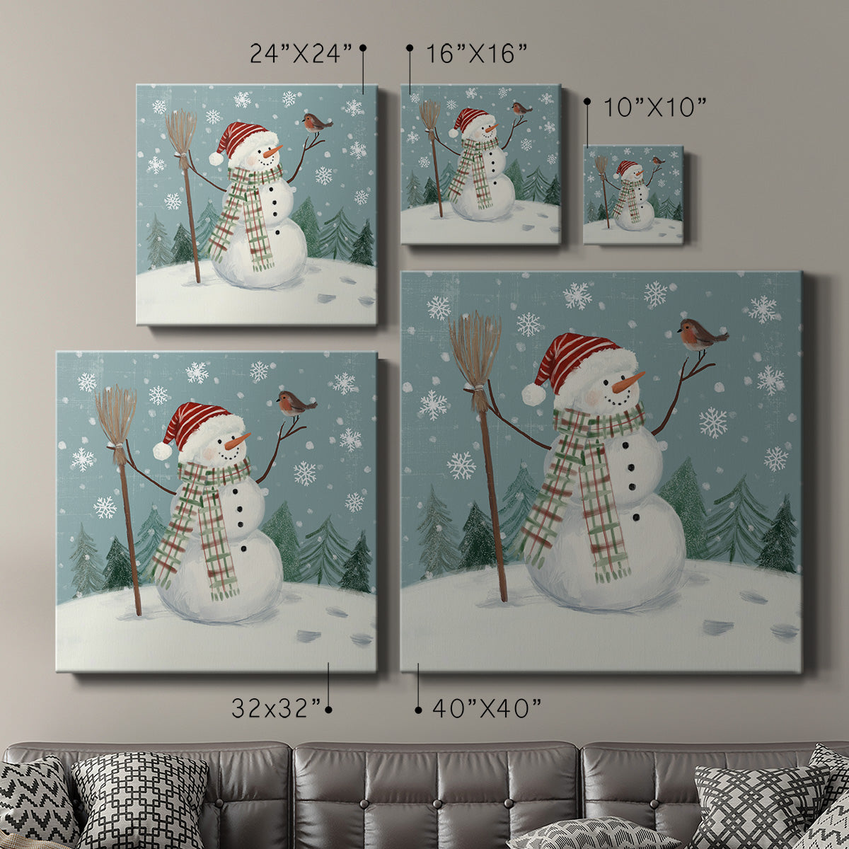 Jolly Snowman I - Canvas Art Print