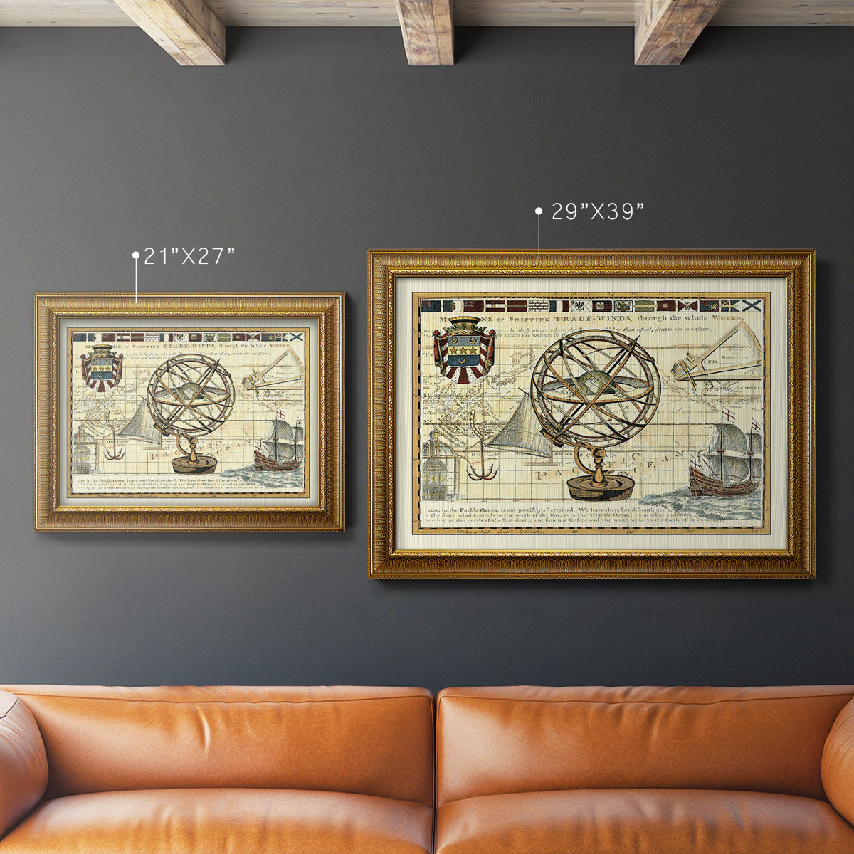 Nautical Map I Premium Framed Canvas- Ready to Hang