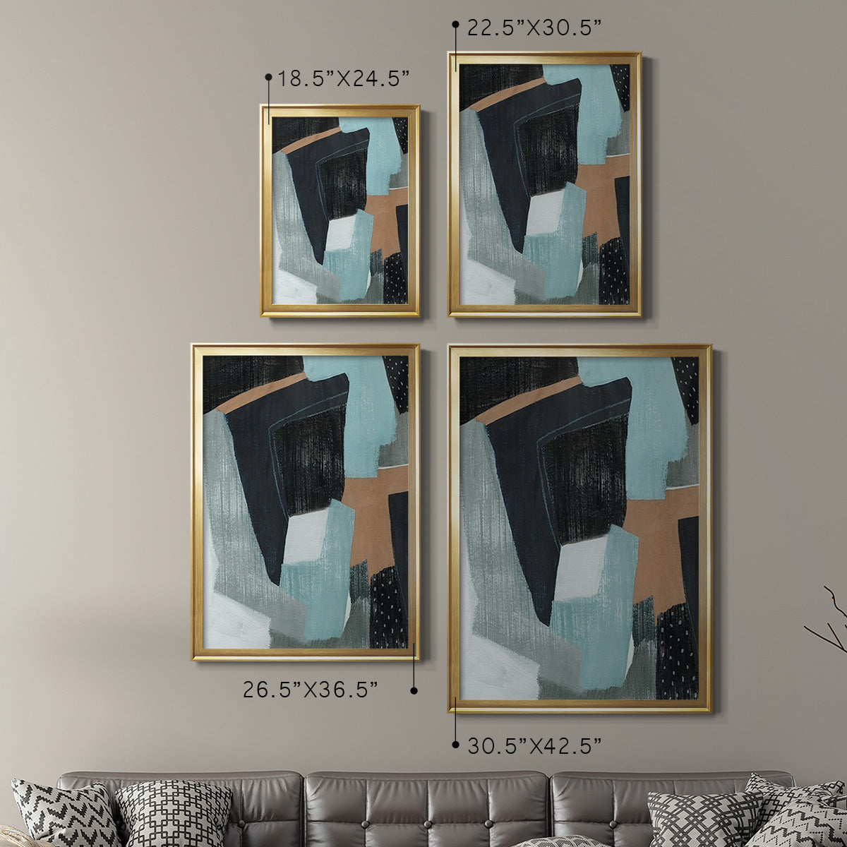 Tangerine Lagoon II - Modern Framed Canvas Print