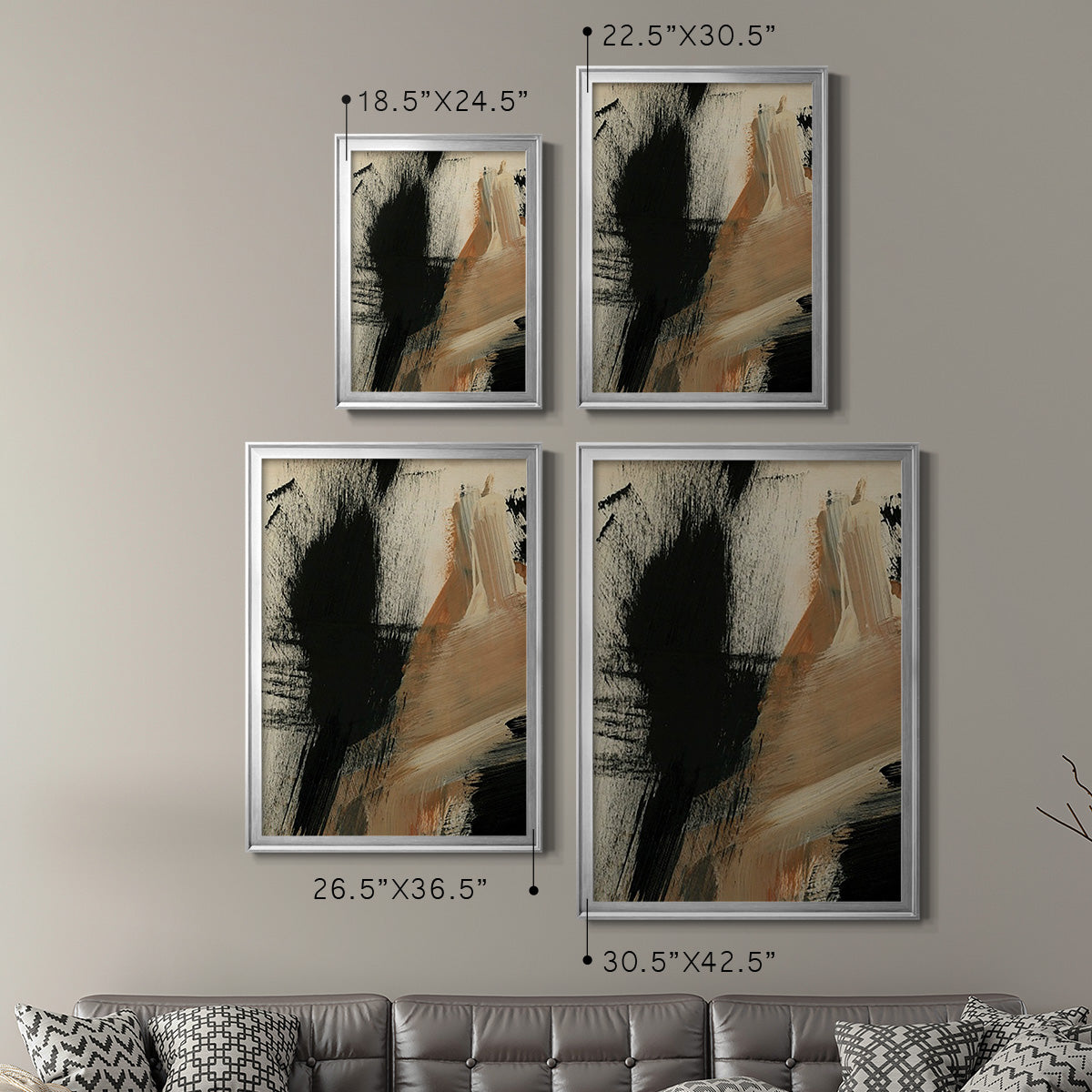 Baked Paintstrokes I - Modern Framed Canvas Print