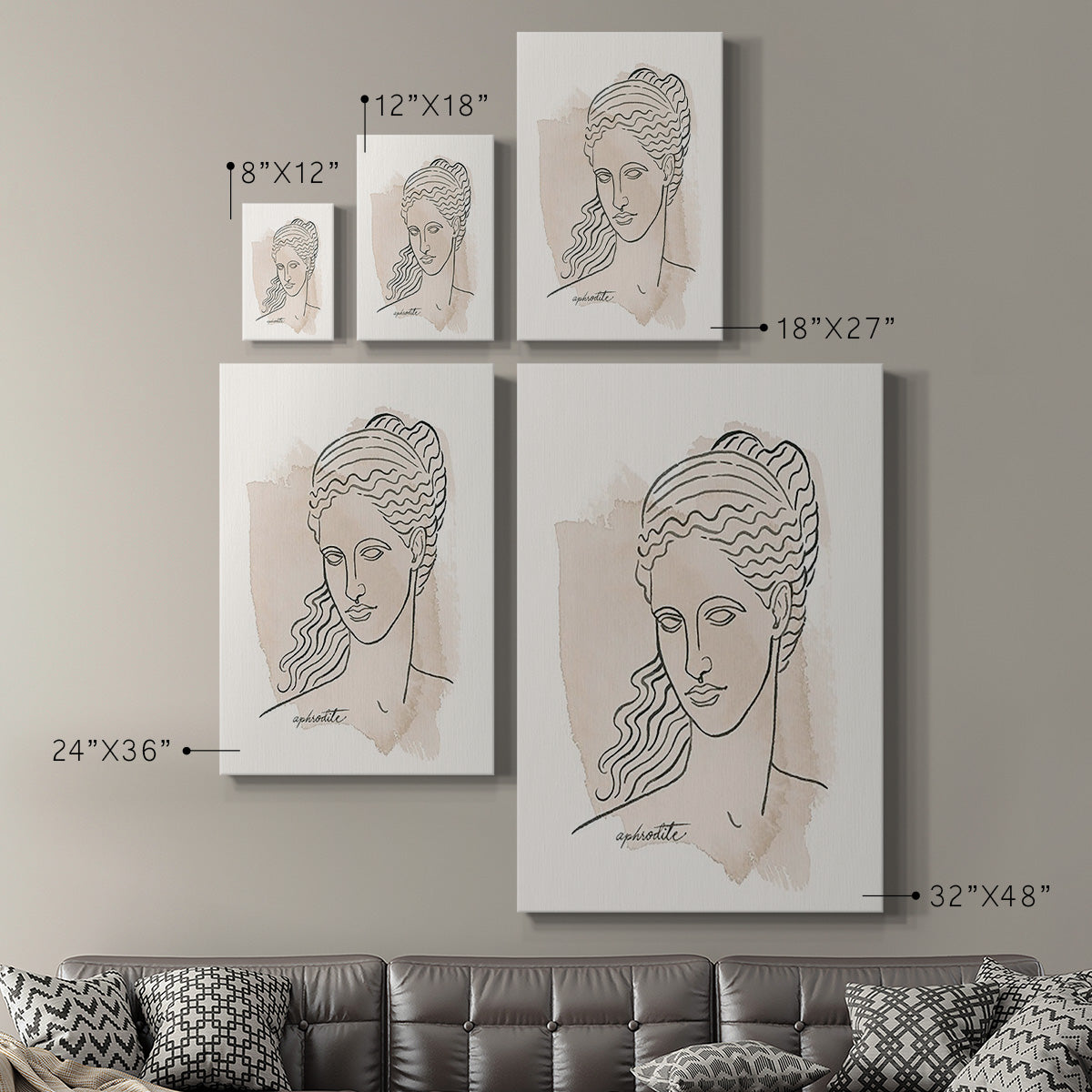 Greek Busts V Premium Gallery Wrapped Canvas - Ready to Hang