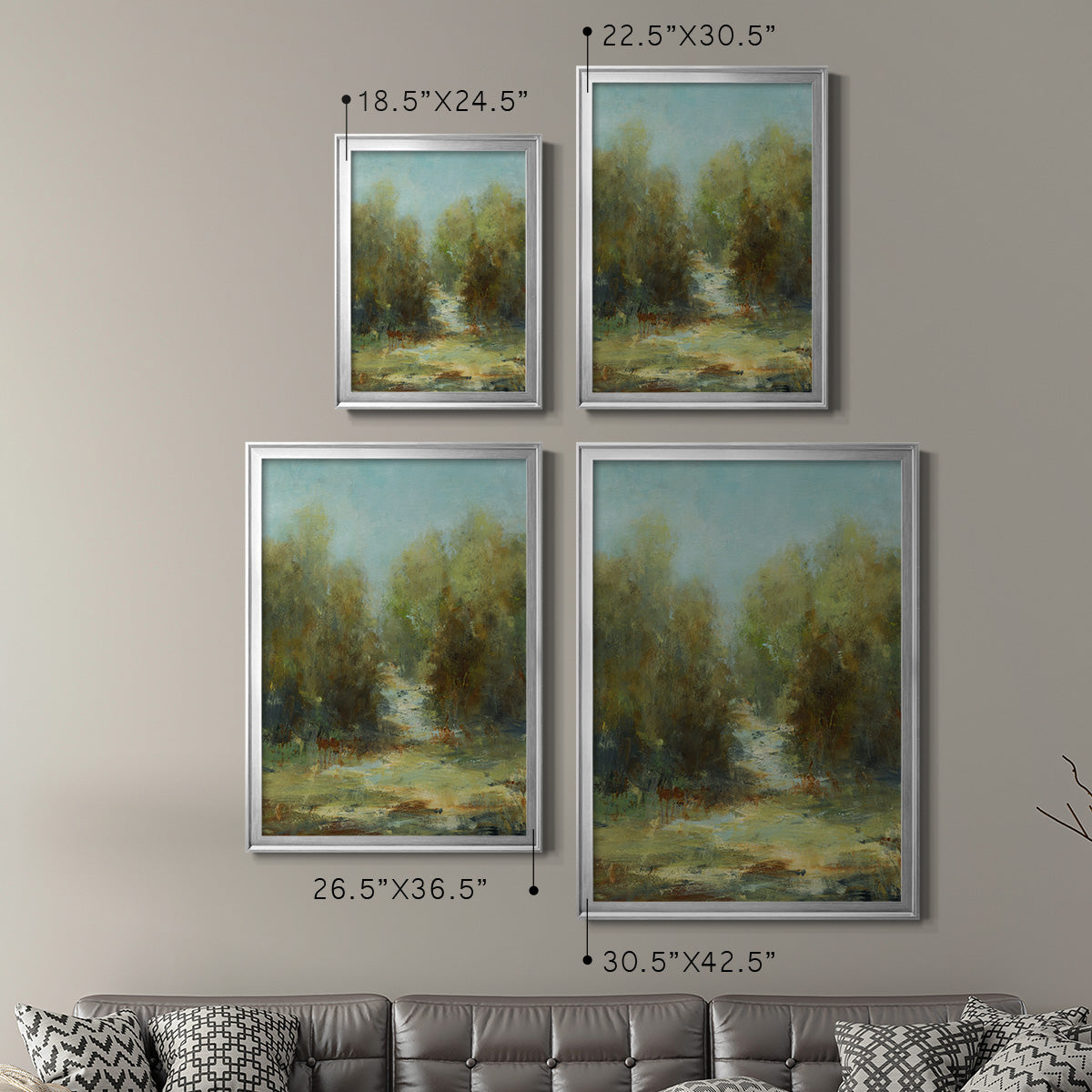 A Walk In The Woods - Modern Framed Canvas Print