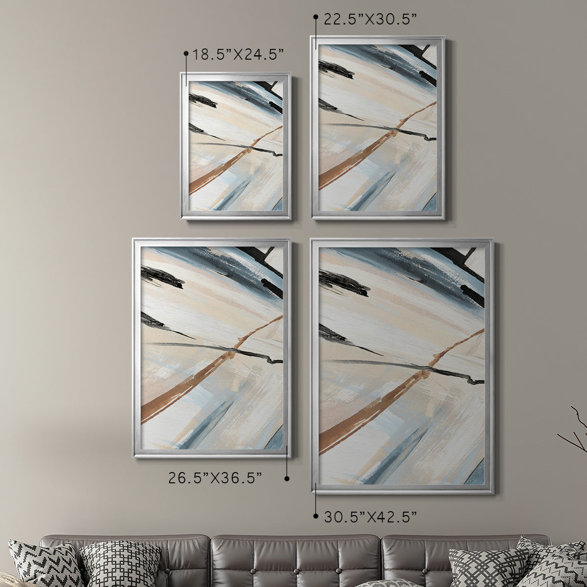 Dancing Wind Revisit II - Modern Framed Canvas Print