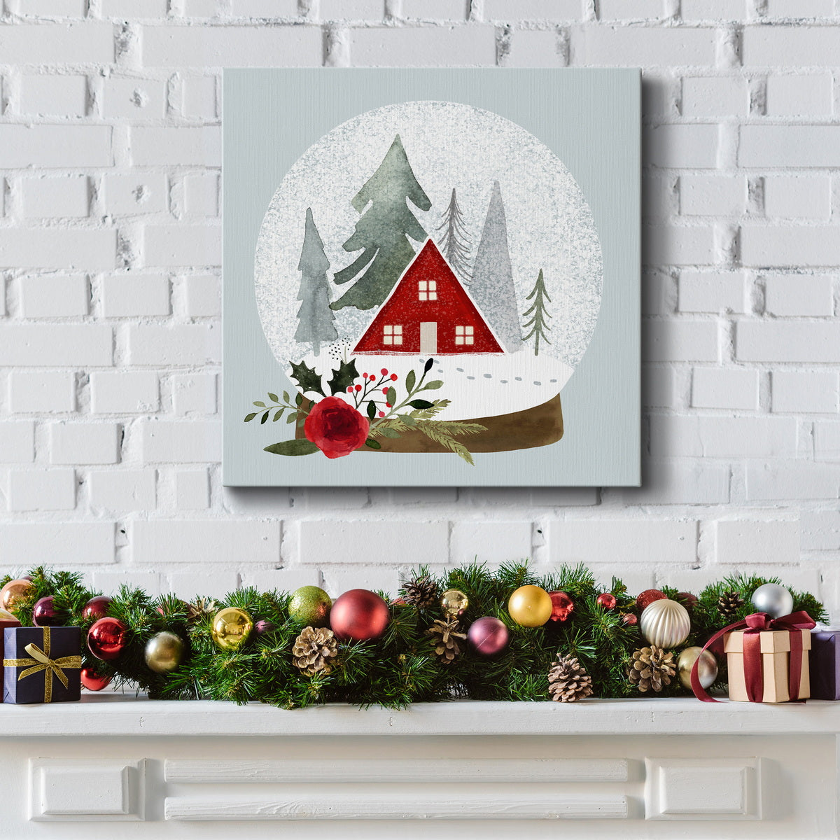 Snow Globe Village II-Premium Gallery Wrapped Canvas - Ready to Hang