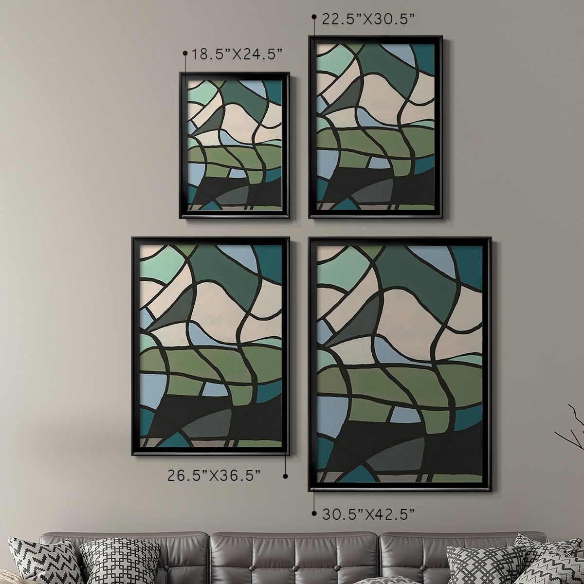 Multicolor Stained Glass II - Modern Framed Canvas Print