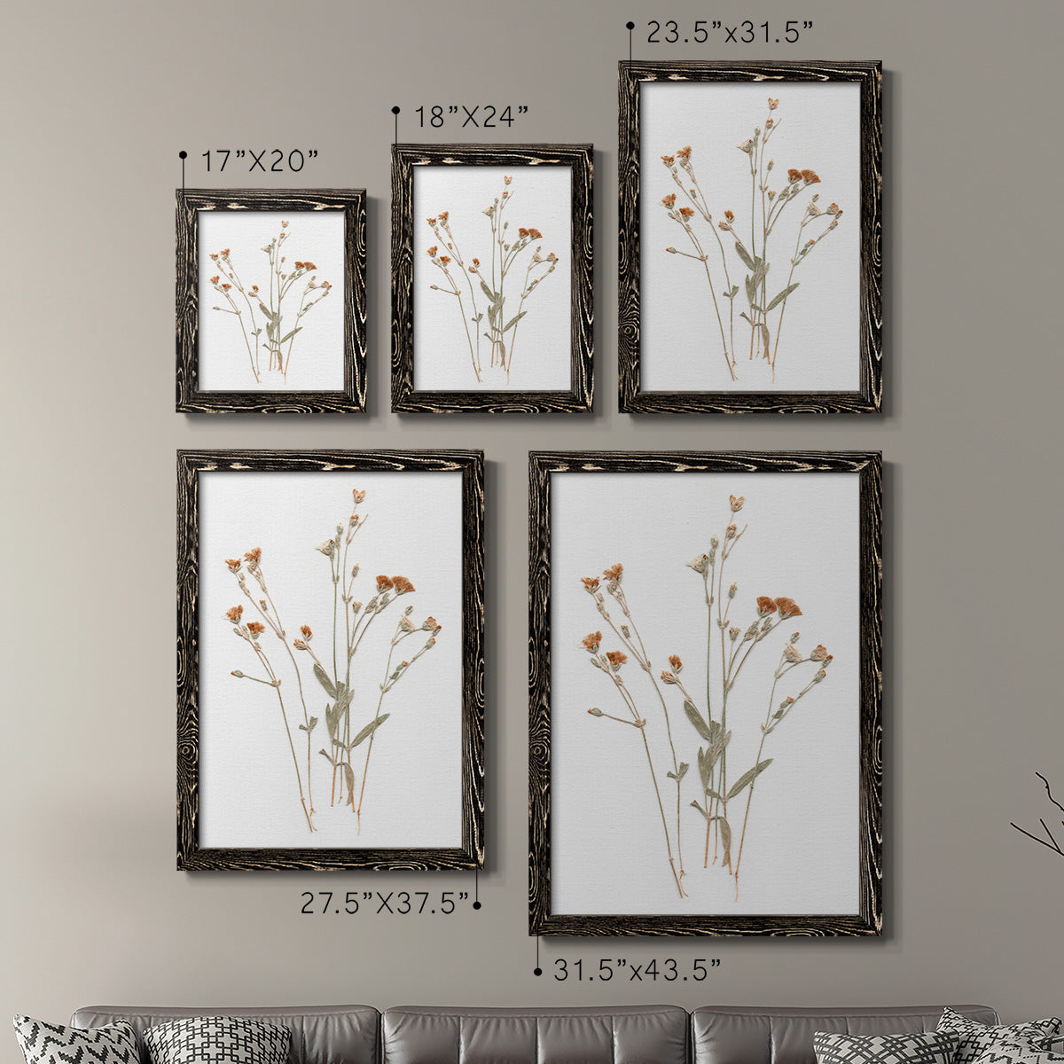 Pressed Botanical I - Premium Framed Canvas 2 Piece Set - Ready to Hang