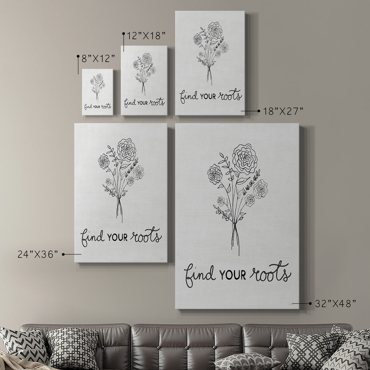 Find Your Roots Sketch - Canvas Art Print