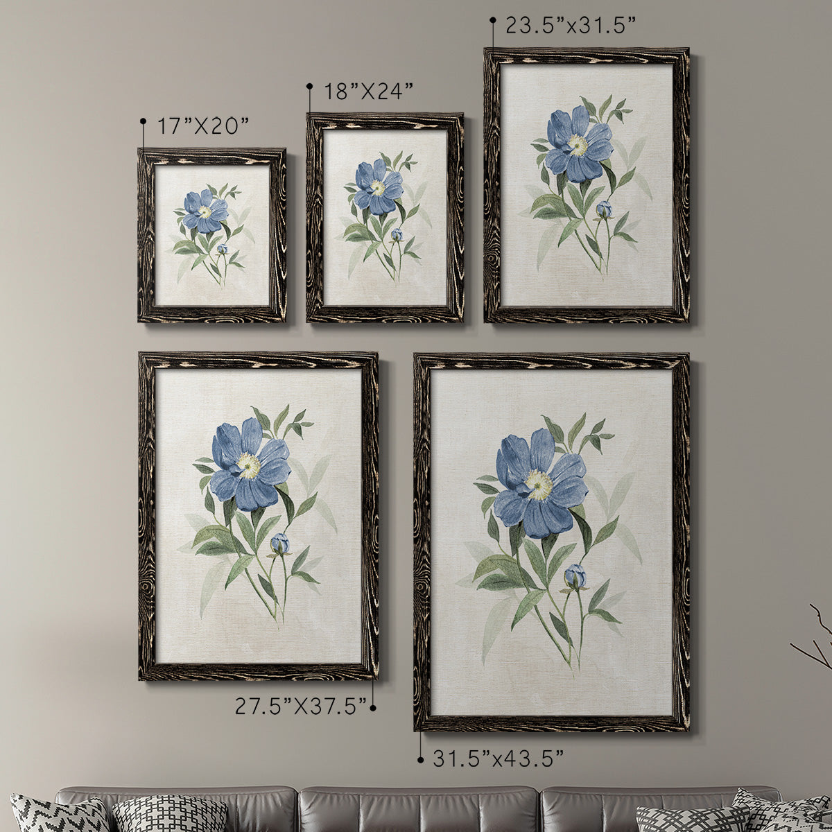 Farmhouse Periwinkle III - Premium Framed Canvas 2 Piece Set - Ready to Hang