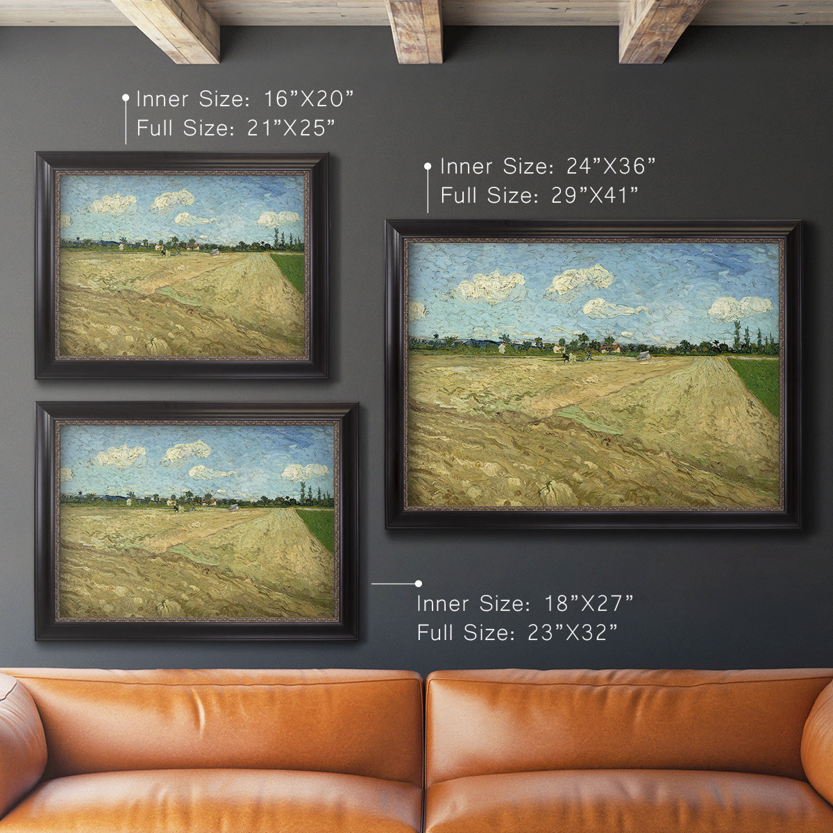 Ploughed Fields - Ornate Framed Canvas Print