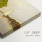 Canvas art print of colorful houses reflected in calm river surrounded by greenery, highlighting texture and gallery-wrapped edges