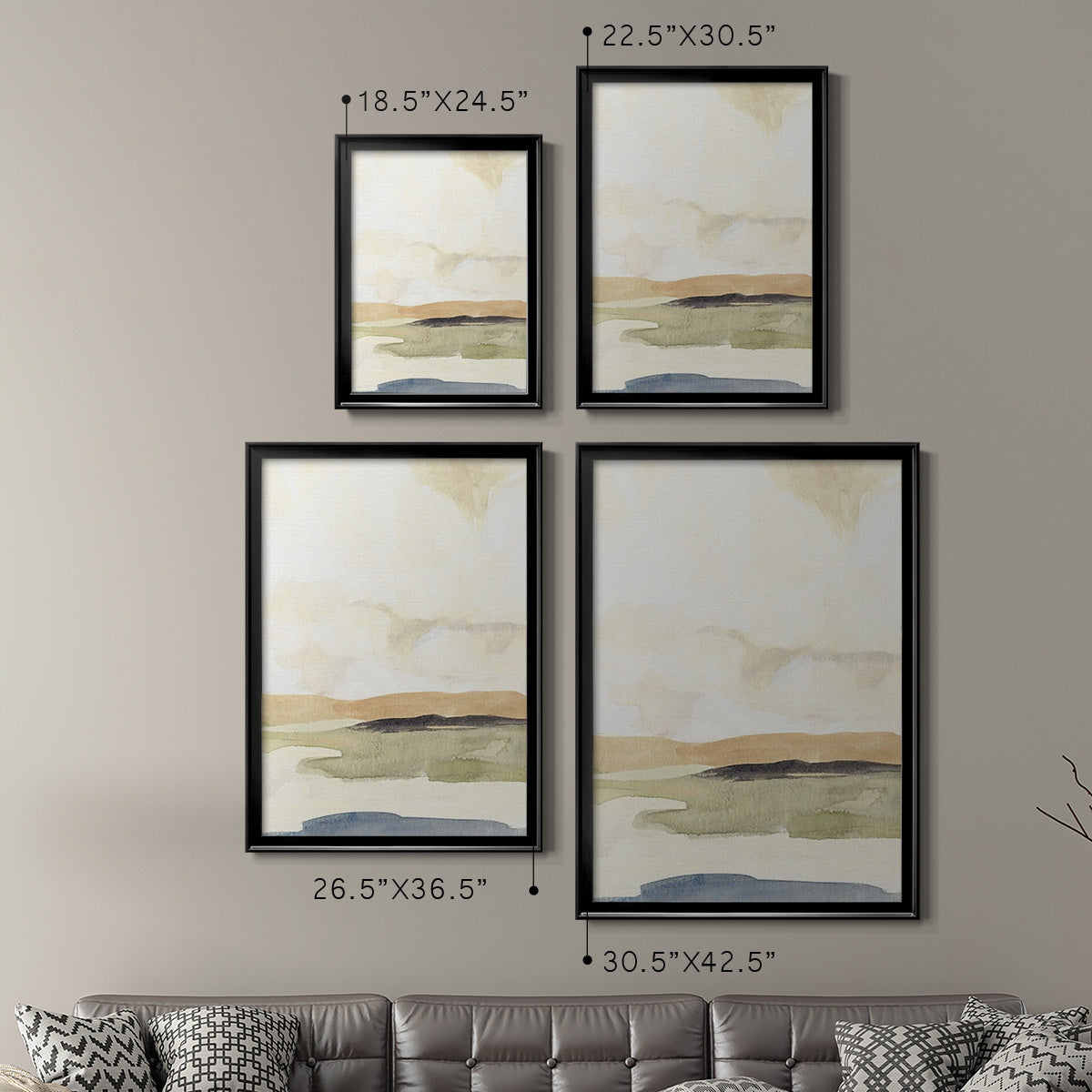 Slate Movement II - Modern Framed Canvas Print