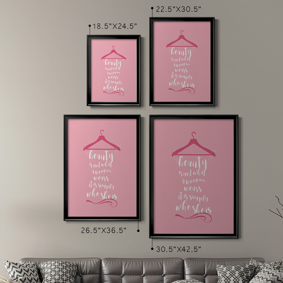 Beauty in Pink - Modern Framed Canvas Print