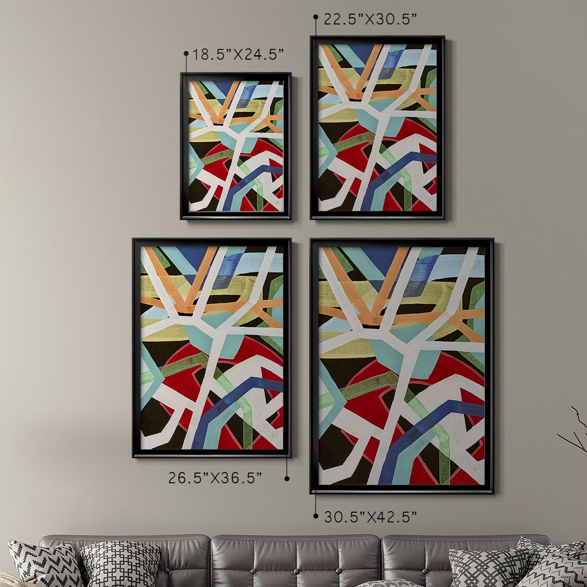 Magnetic Color II - Modern Framed Canvas Print