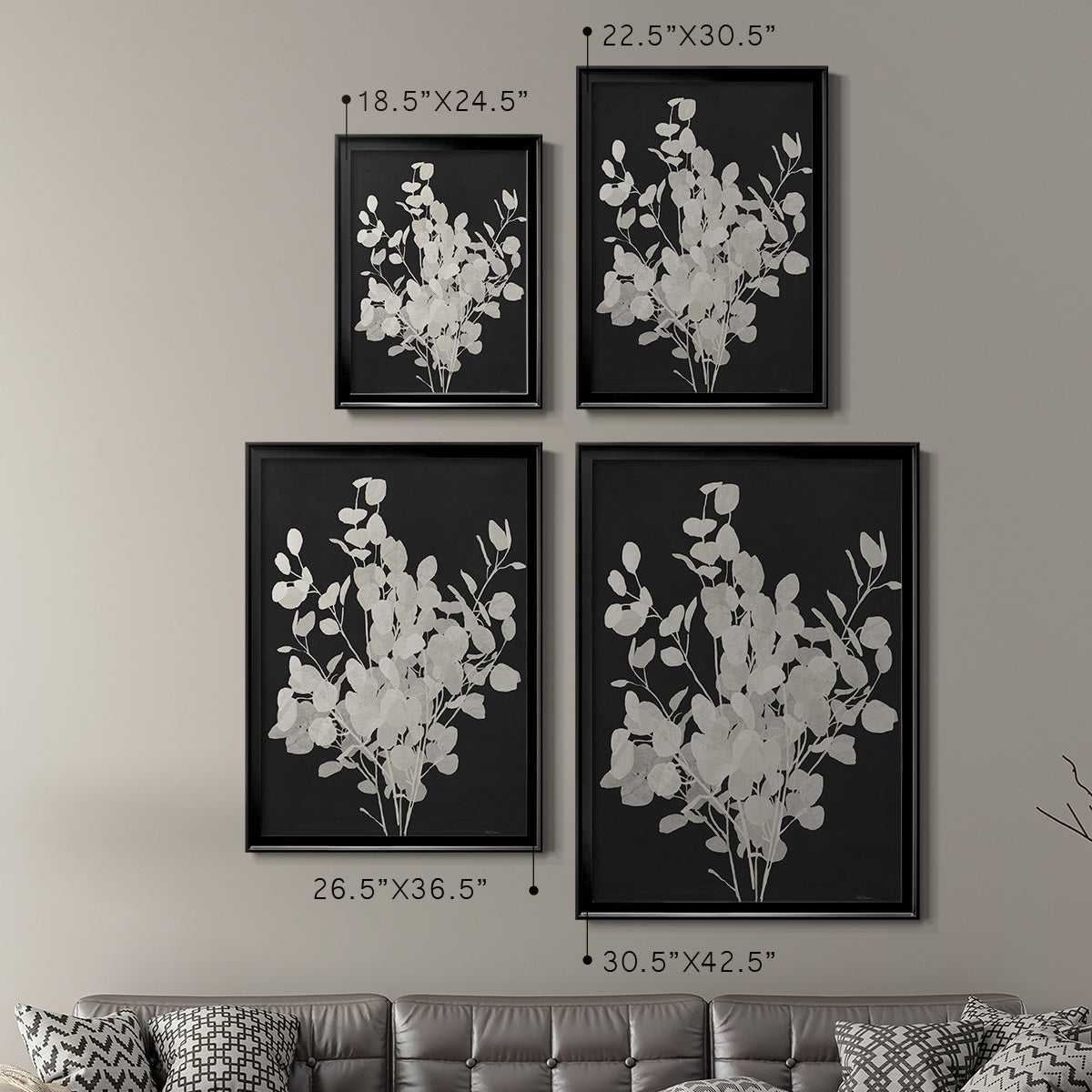 Misty Branches II - Modern Framed Canvas Print