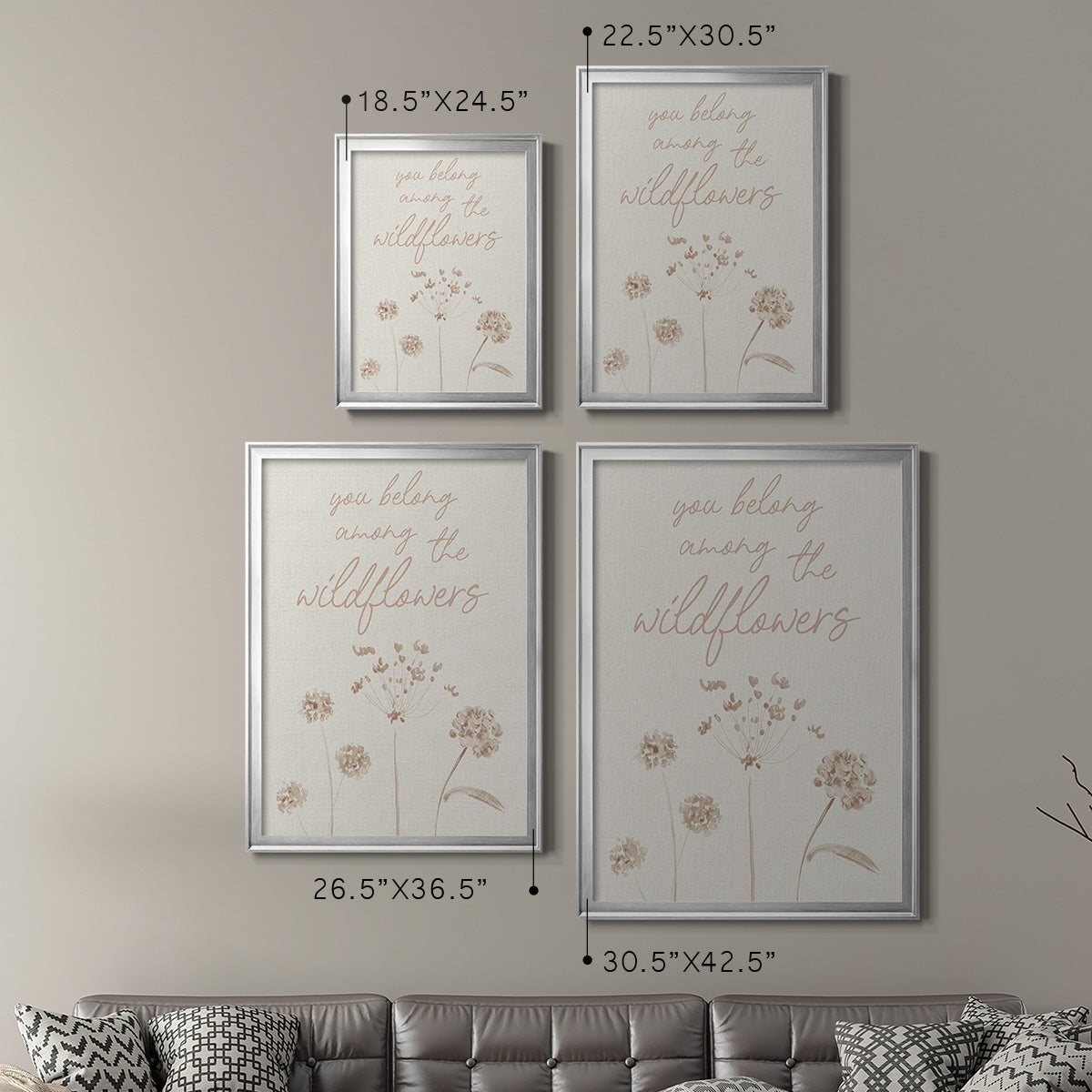 Wildflowers - Modern Framed Canvas Print