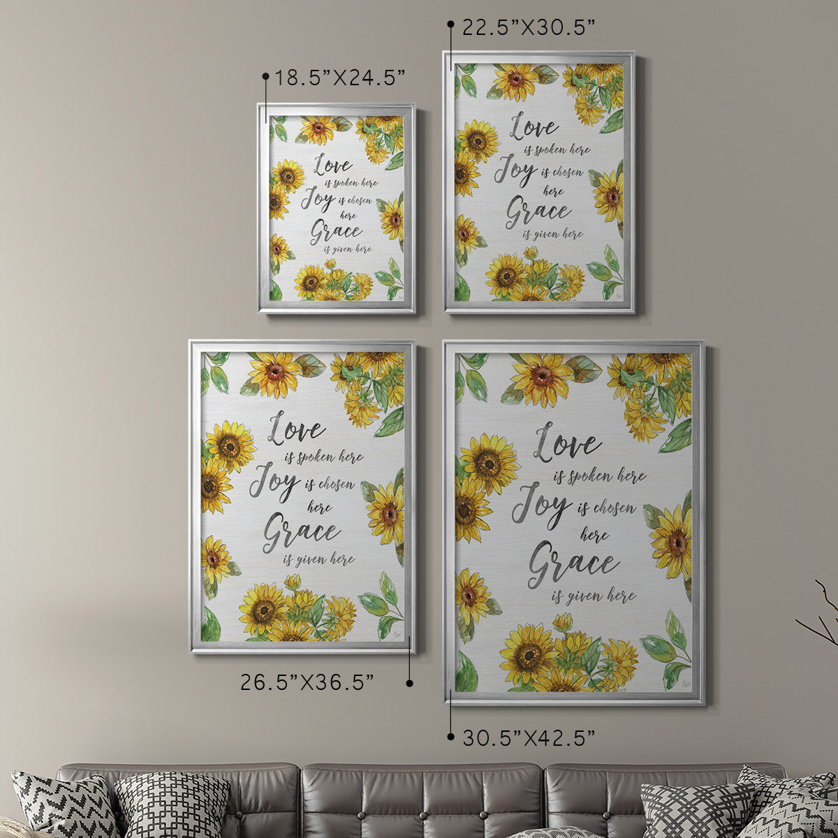 Grace Given Here - Modern Framed Canvas Print