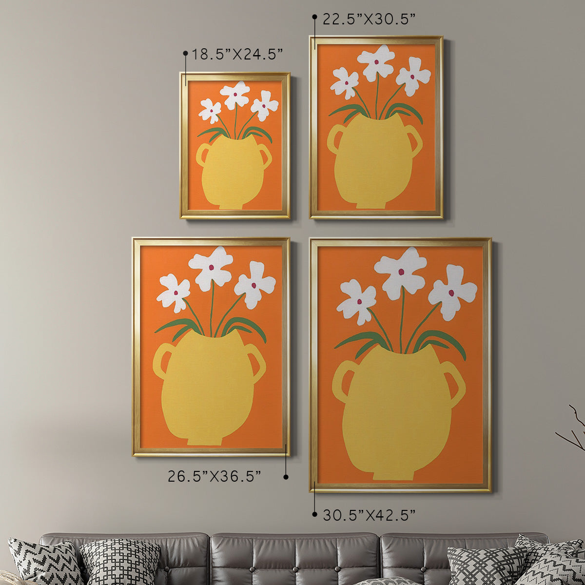 Modern Blooms II - Modern Framed Canvas Print