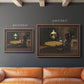 Impressionist domestic interior scene by Claude Monet in an ornate bronzed mahogany wood frame shown in multiple size options.