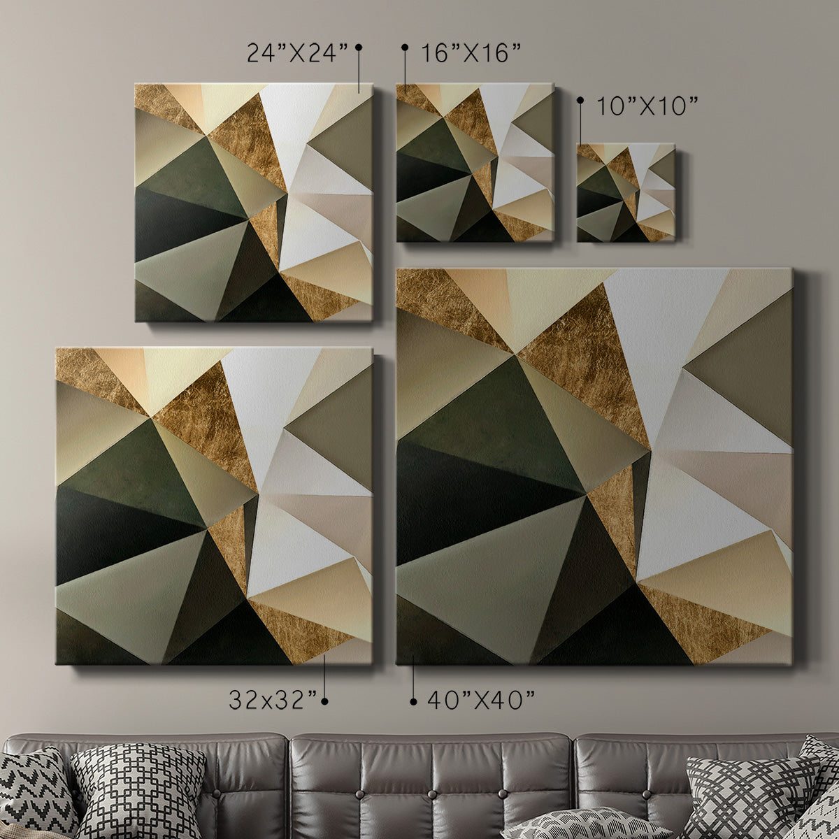 Gold Polygon Wall I - Canvas Art Print