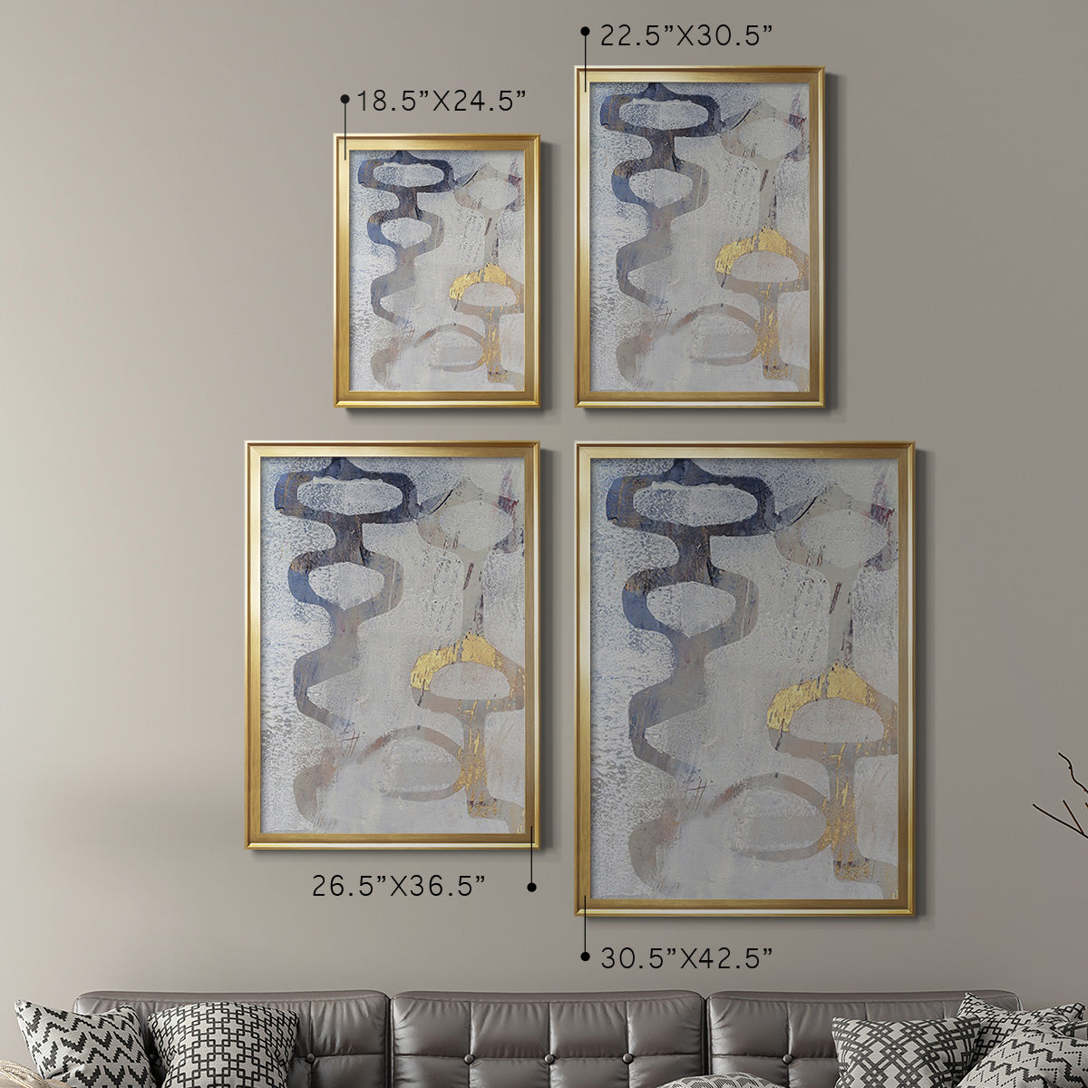 Linx I - Modern Framed Canvas Print