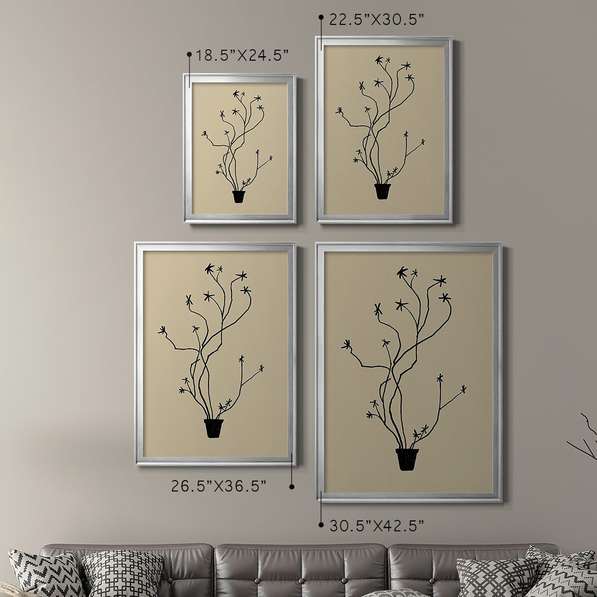 Spring Sprig Vase II - Modern Framed Canvas Print