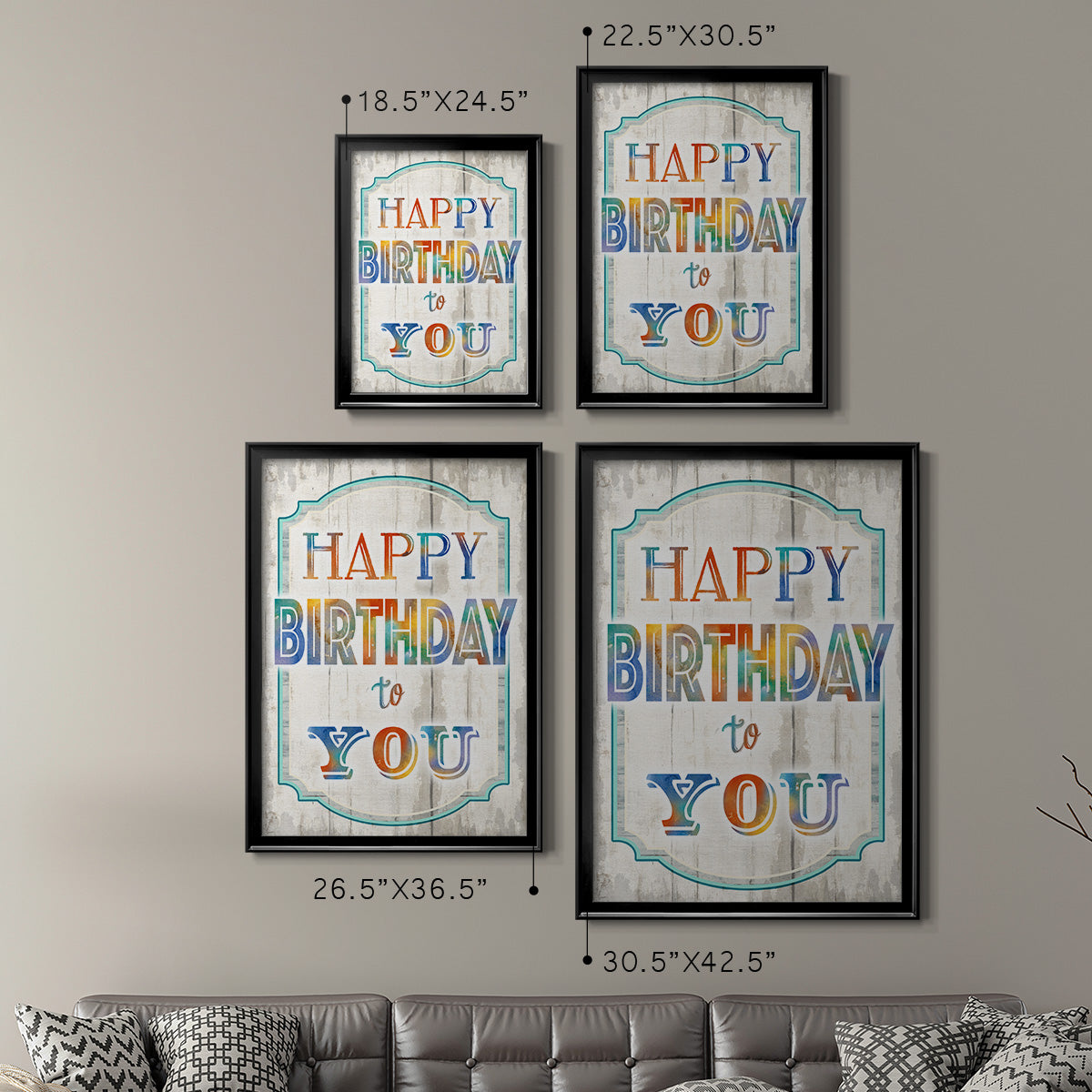 Happy Birthday to You - Modern Framed Canvas Print