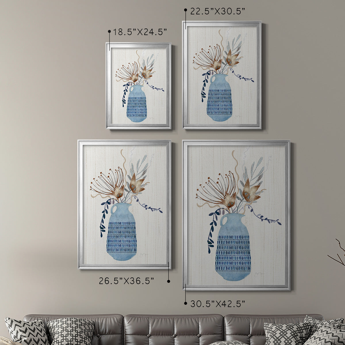 Boho Arrangement I - Modern Framed Canvas Print