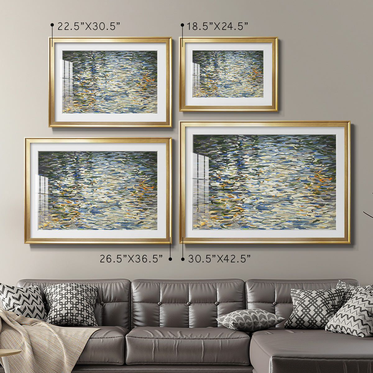 Water Reflections - Modern Framed Art Print