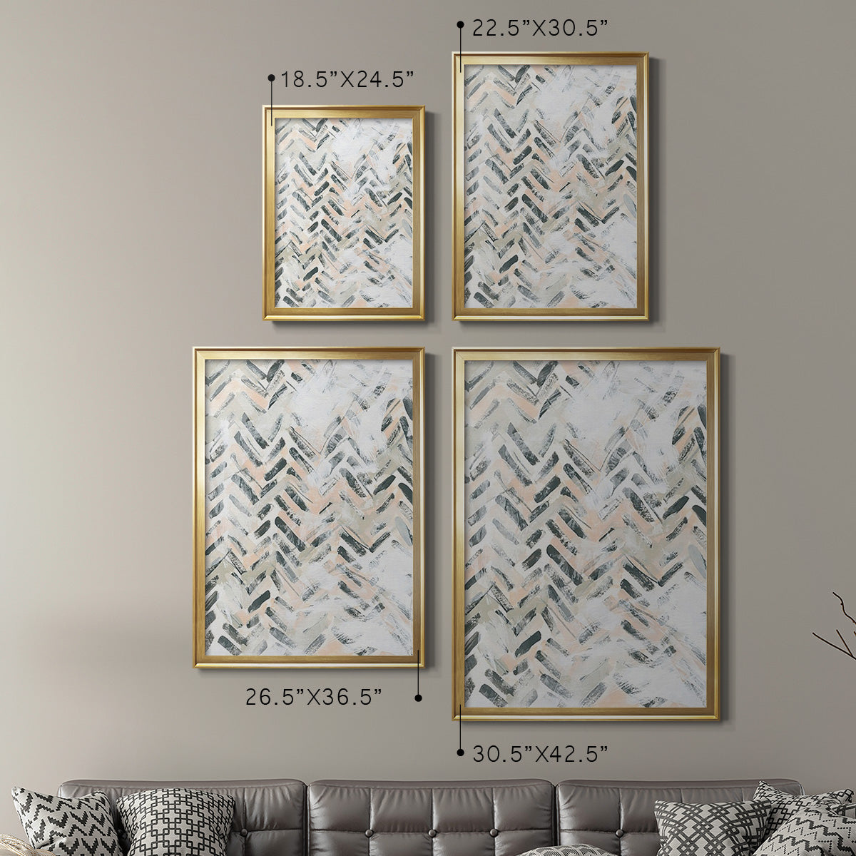 Sand Glyphs II - Modern Framed Canvas Print