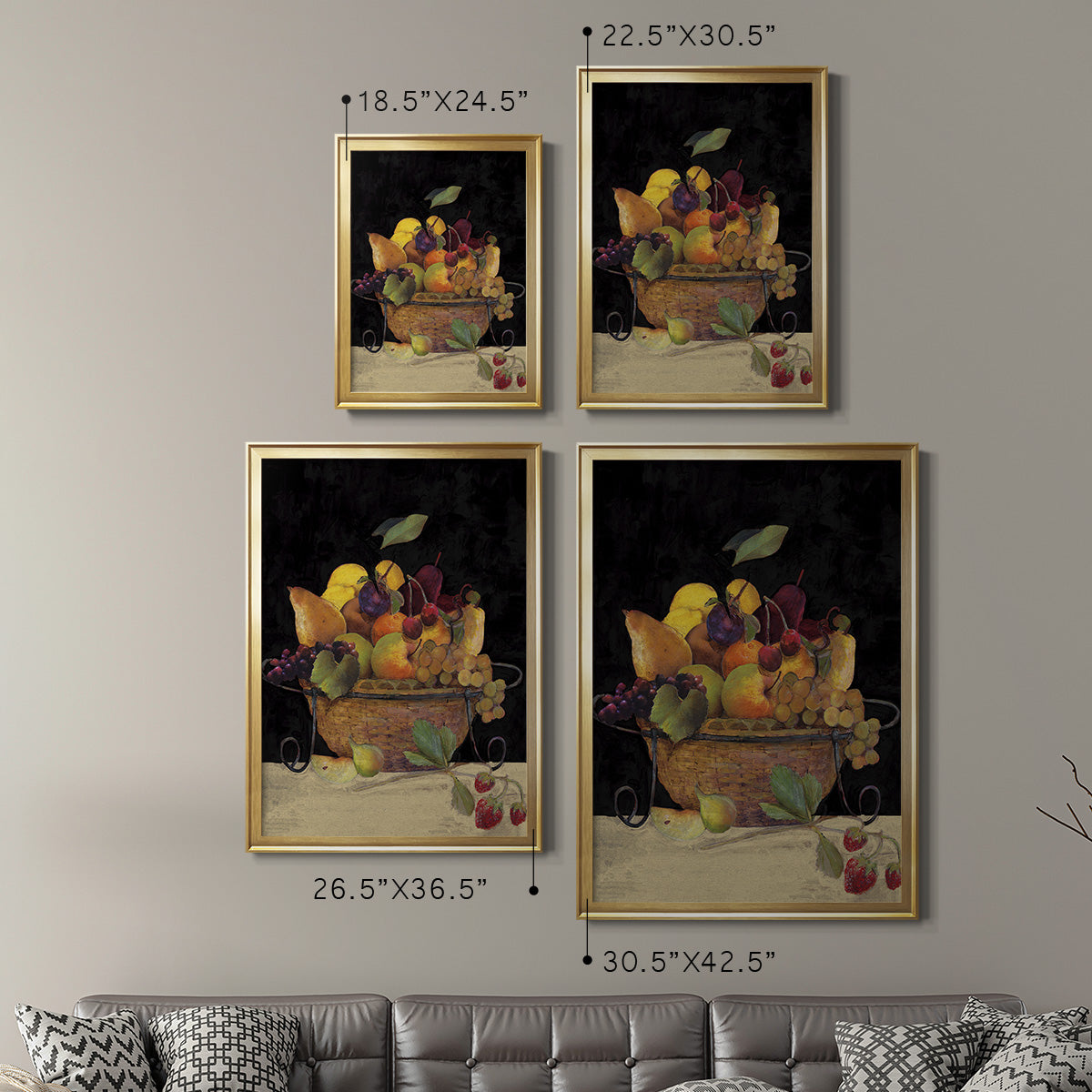 Fruit Basket II Revisit - Modern Framed Canvas Print