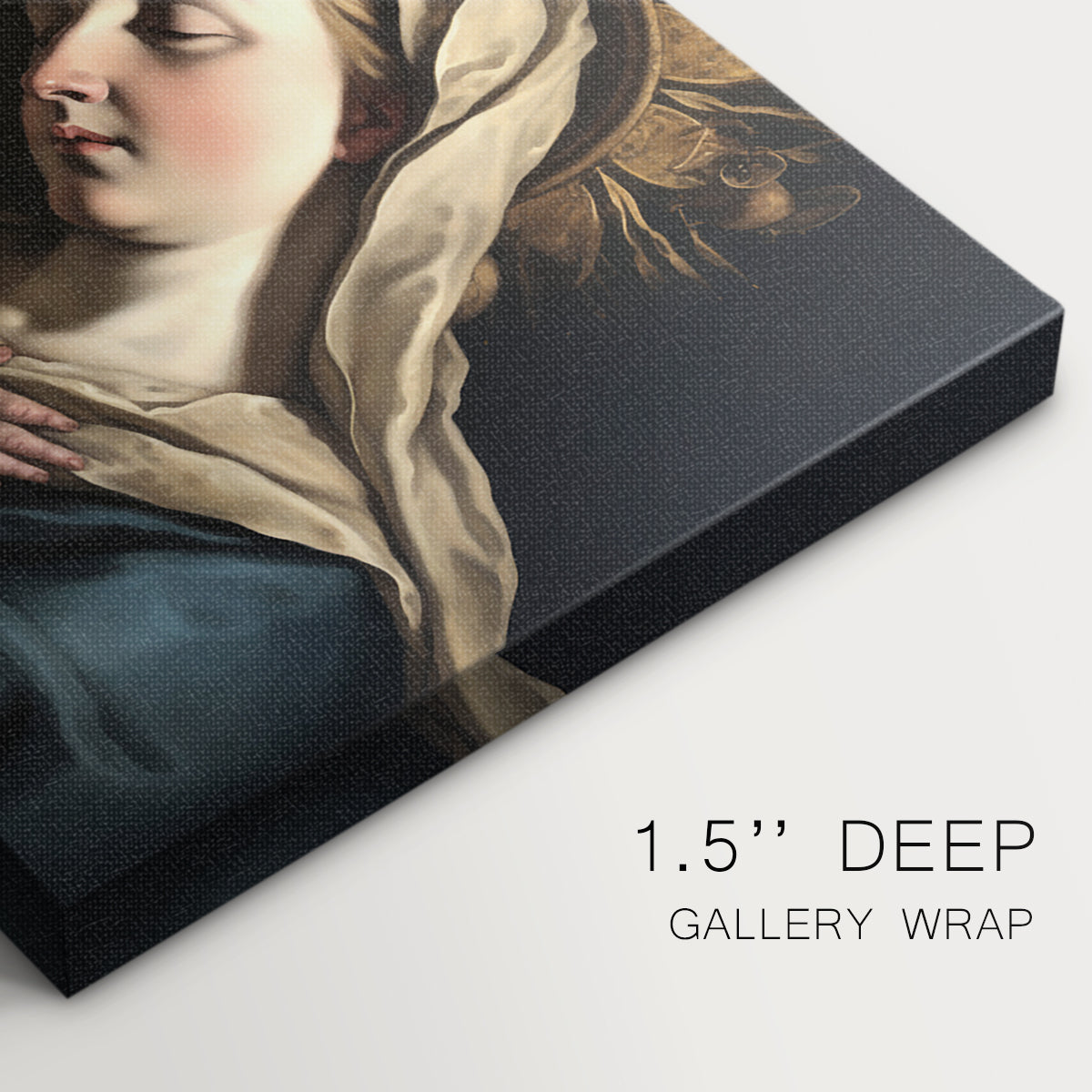 Mother and child embrace in a serene moment set against a dark background highlighting devotion and tenderness