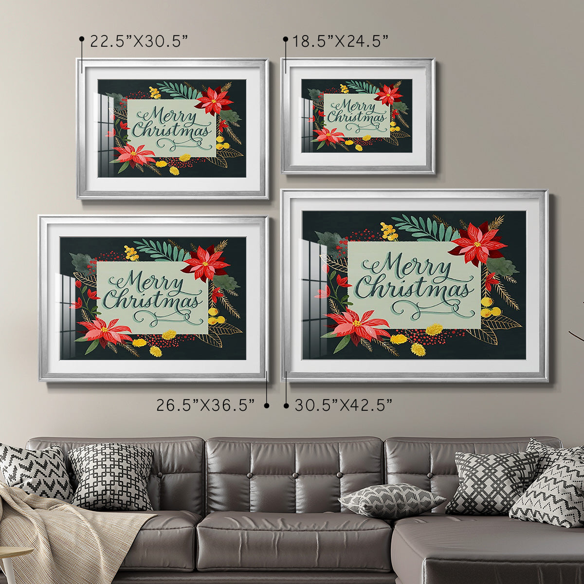Bright Christmas Night  I - Modern Framed Art Print