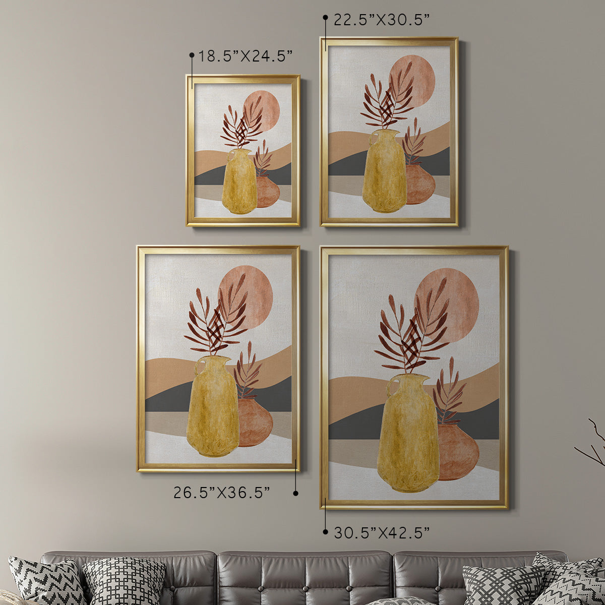 Adobe Moon I - Modern Framed Canvas Print