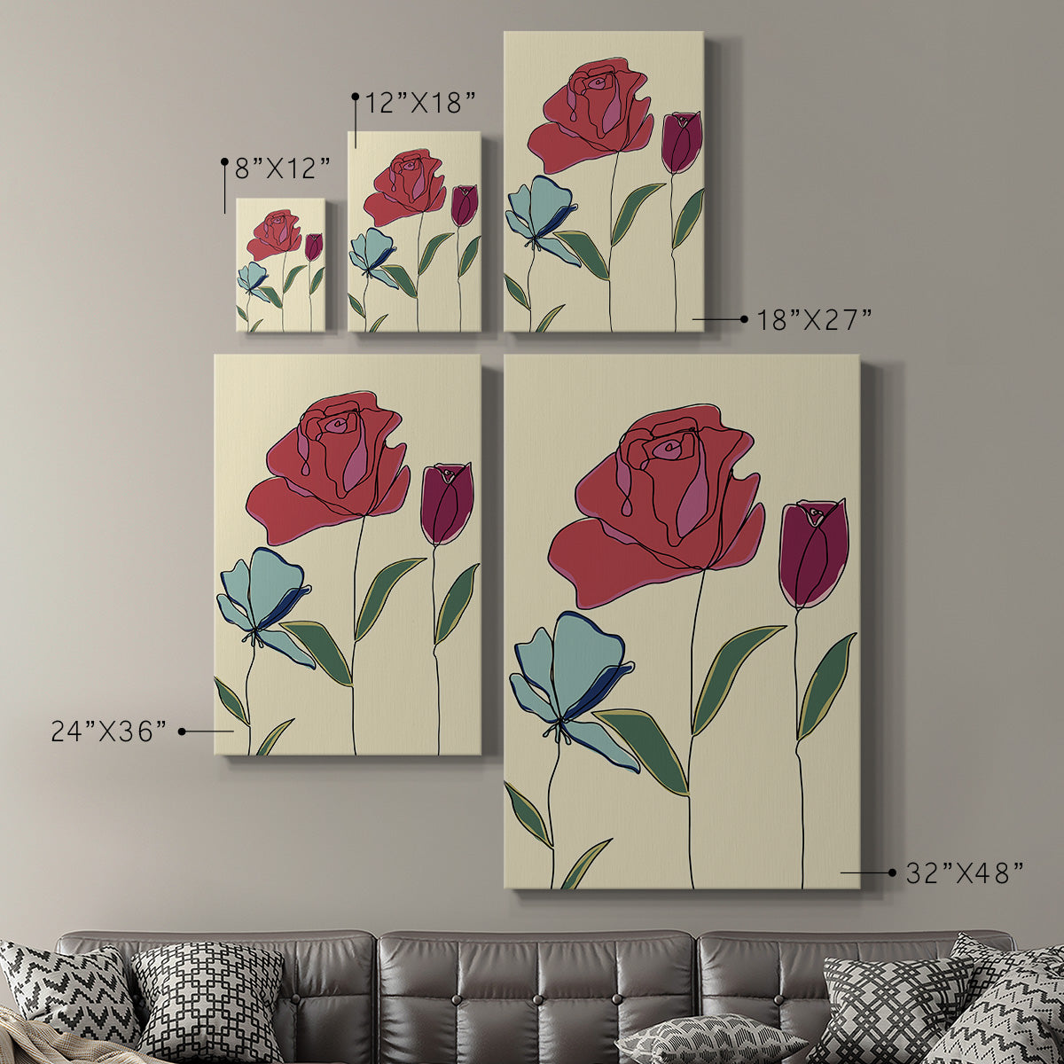 Colored Floral I - Canvas Art Print